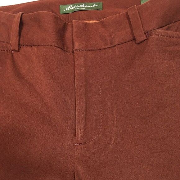 Eddie Bauer Womens 6 Blakely Fit Bootcut Dress Pants Cotton Stretch Burgundy - Picture 8 of 15